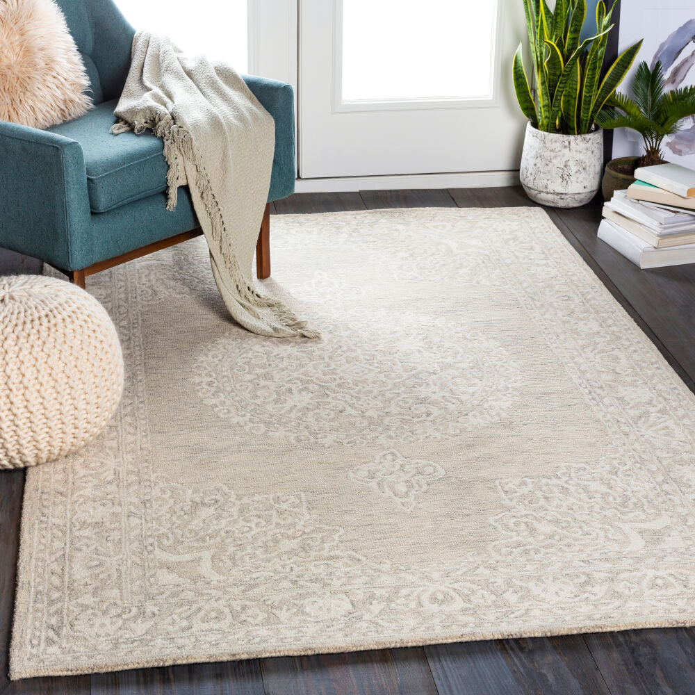 Kayseri Cream/Medium Gray Handmade Rug KSR-2313 - roomscene