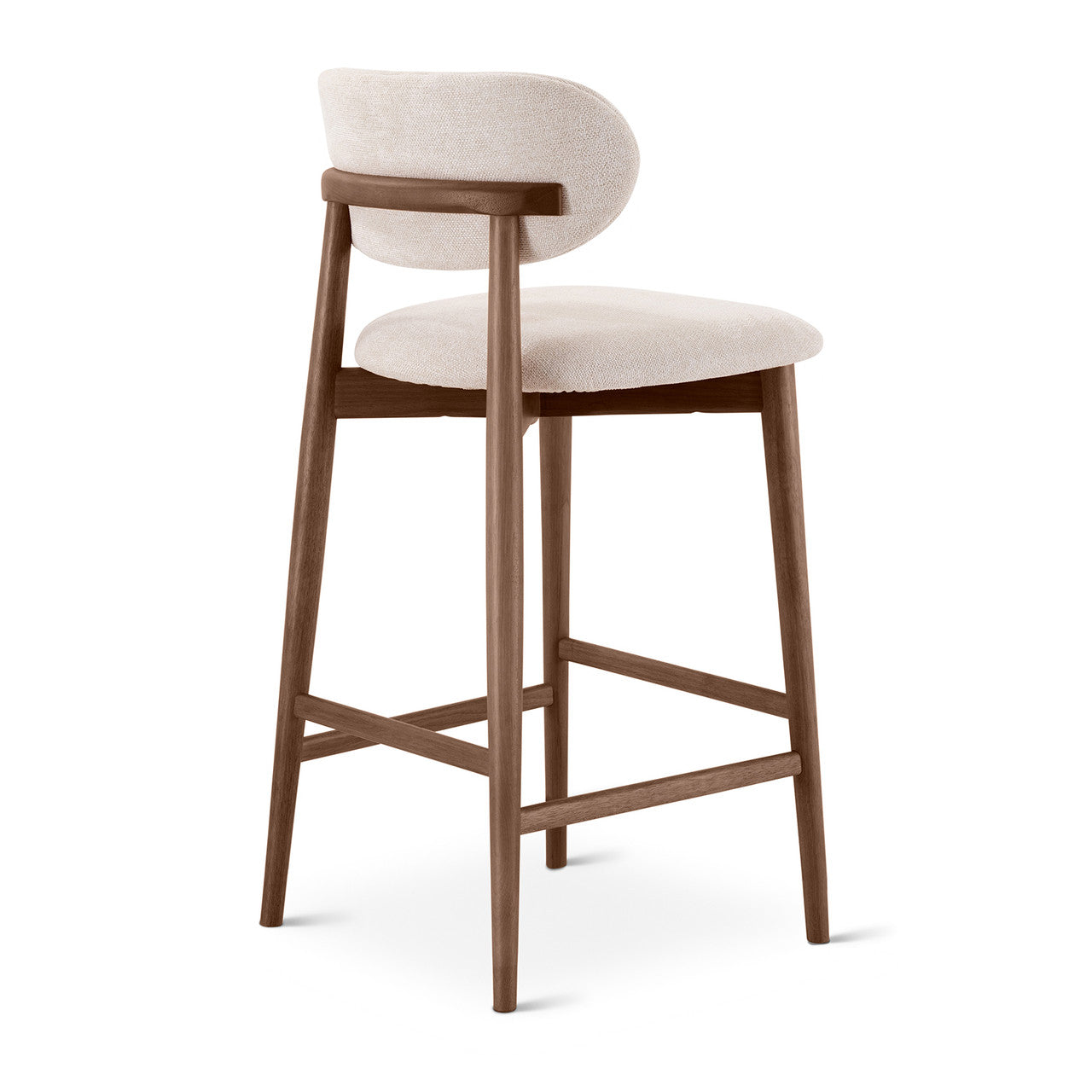 Lucia Bar Stool - Harvest Natural Seat - Nogal Frame