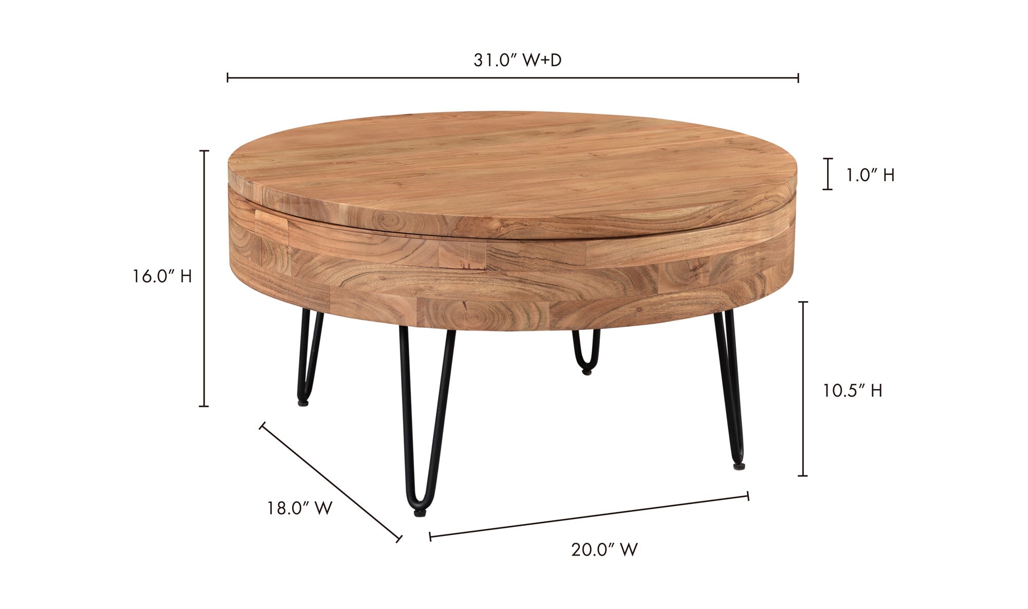 Privado Storage Coffee Table Natural by Moe's Home Collection - view 21