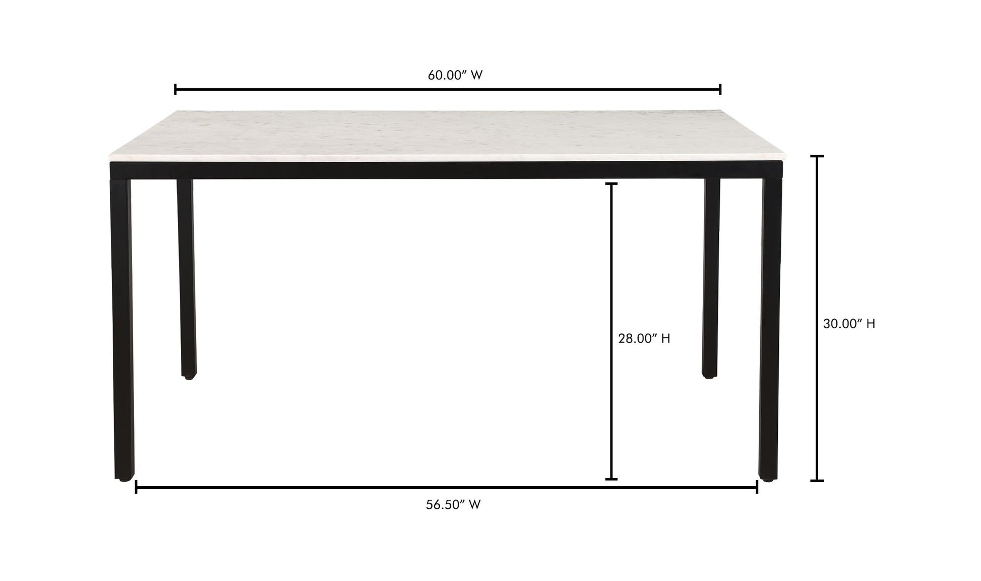 Parson Marble Small Dining Table White by Moe's Home Collection - view 19