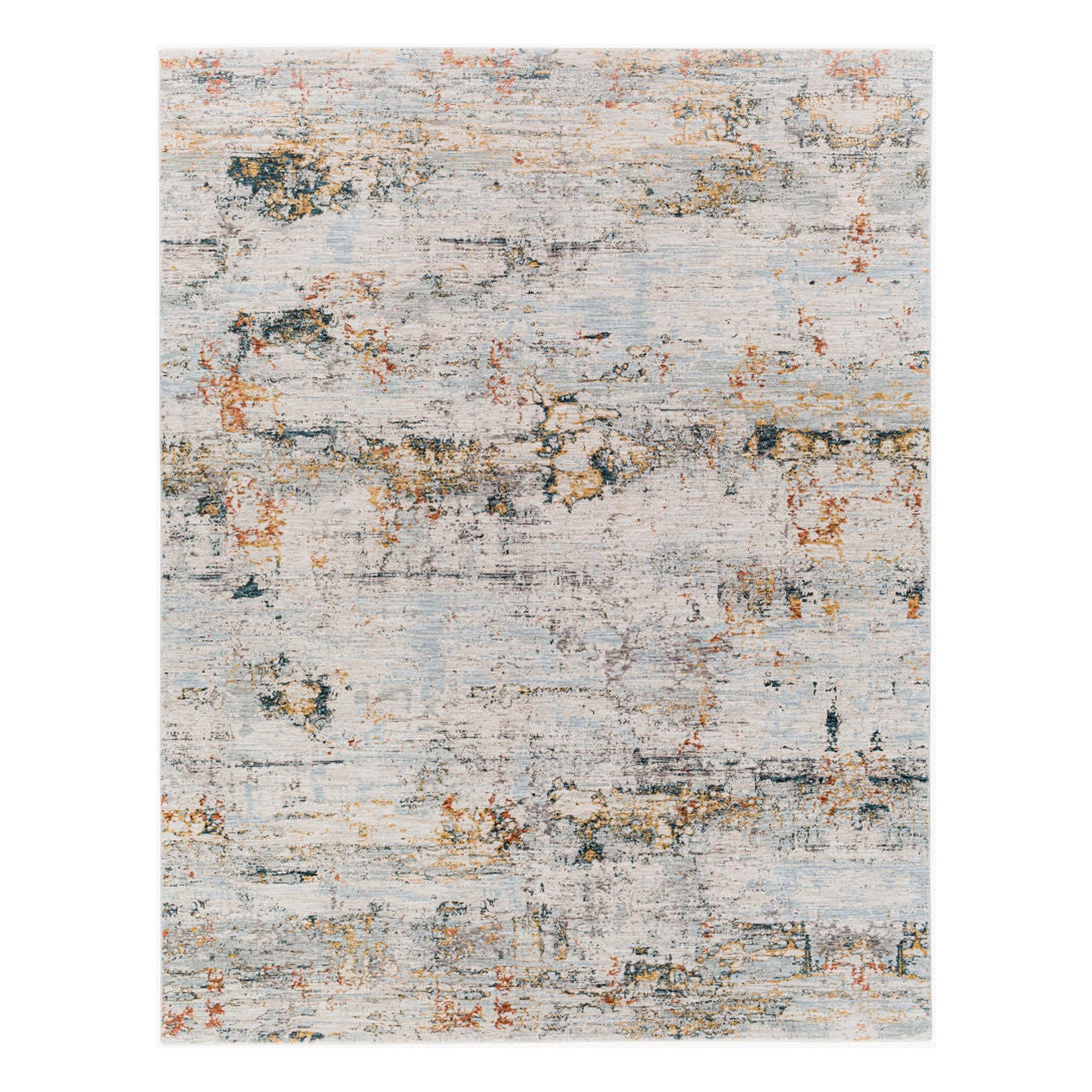 Laila Cream/Teal Machine Woven Rug LAA-2300 - 2'7" x 10'