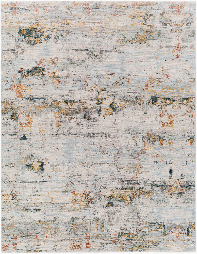 Laila Cream/Teal Machine Woven Rug LAA-2300 - 2'7" x 10'