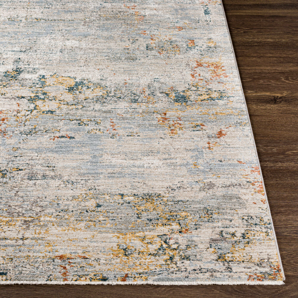 Laila Cream/Teal Machine Woven Rug LAA-2300 - front