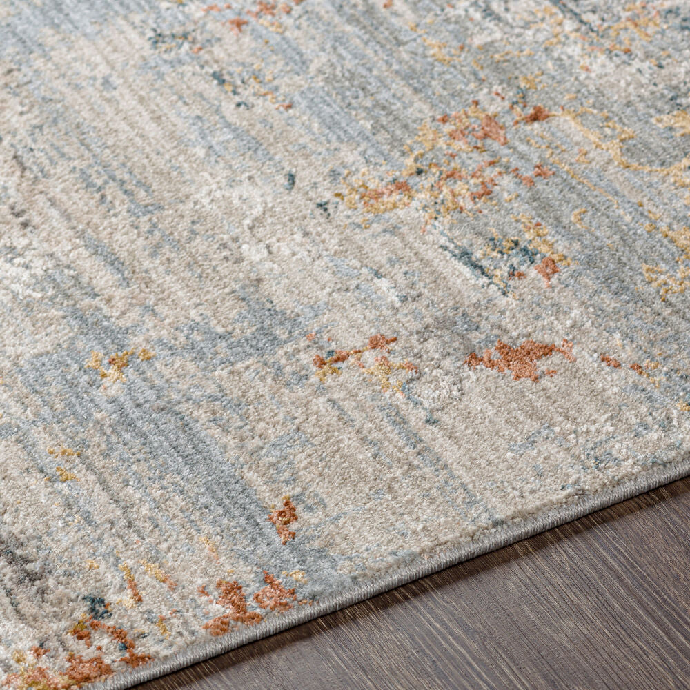 Laila Cream/Teal Machine Woven Rug LAA-2300 - texture