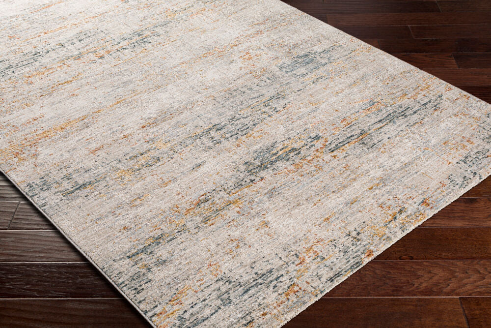 Laila Cream/Teal Machine Woven Rug LAA-2308 - corner