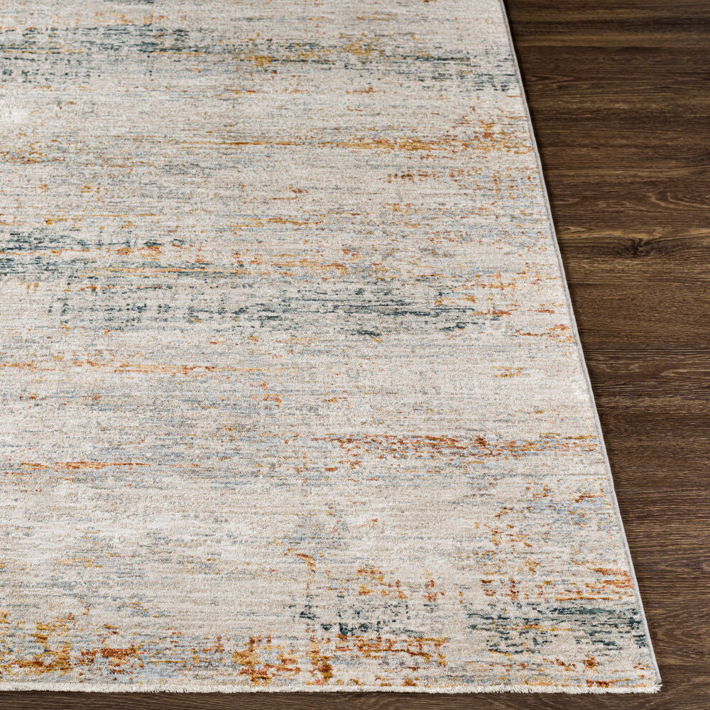 Laila Cream/Teal Machine Woven Rug LAA-2308 - front