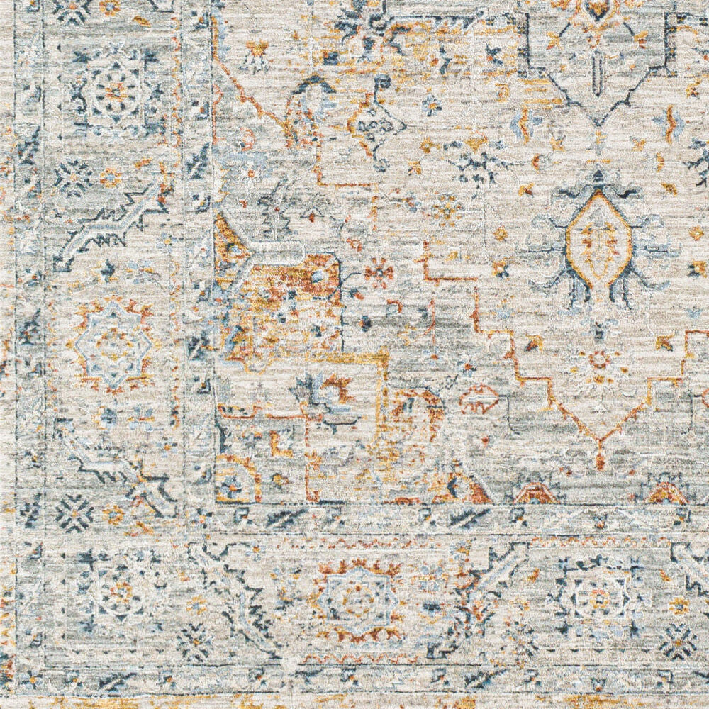 Laila Cream/Teal Machine Woven Rug LAA-2312 - swatch