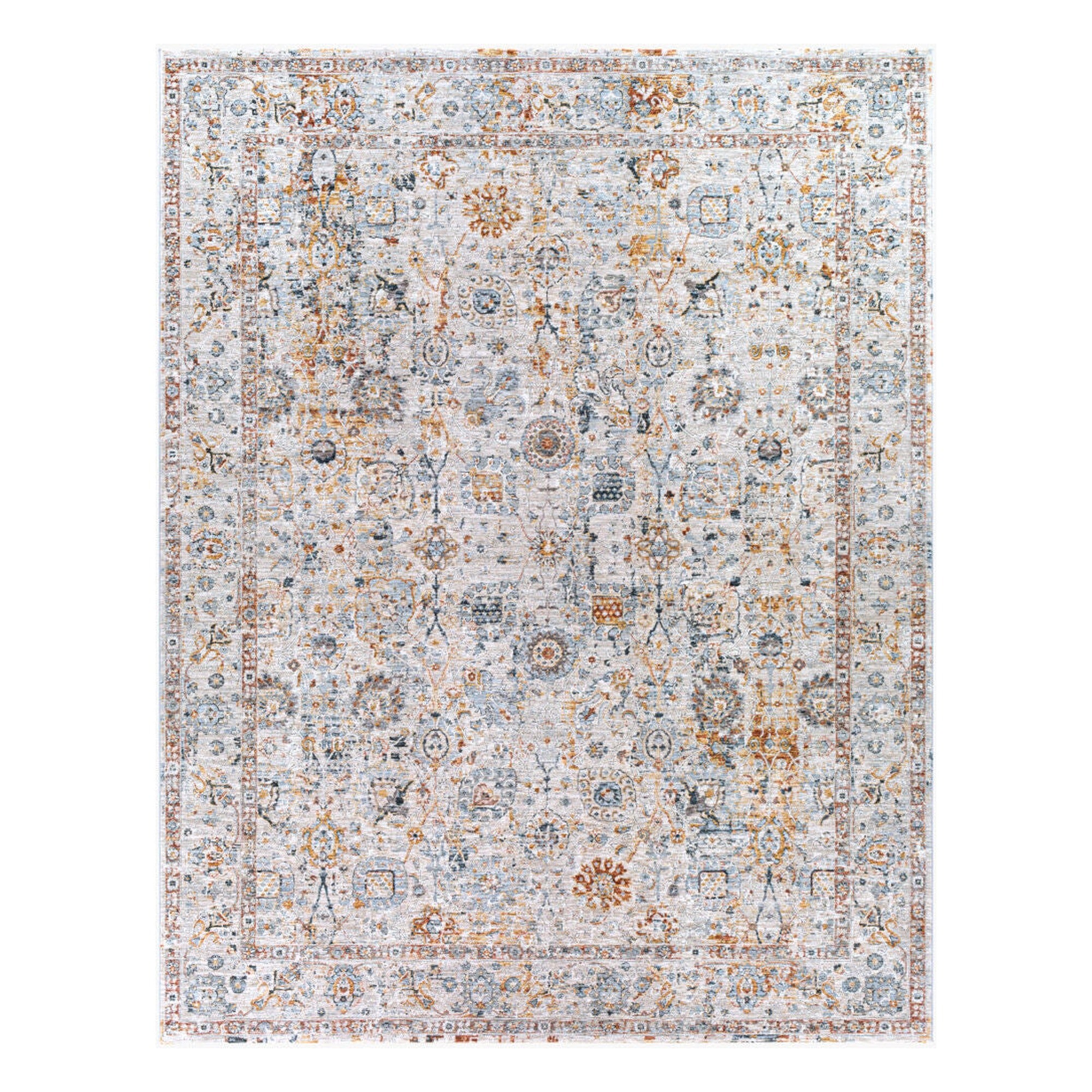 Laila Cream/Teal Machine Woven Rug LAA-2317 - 2'7" x 10'