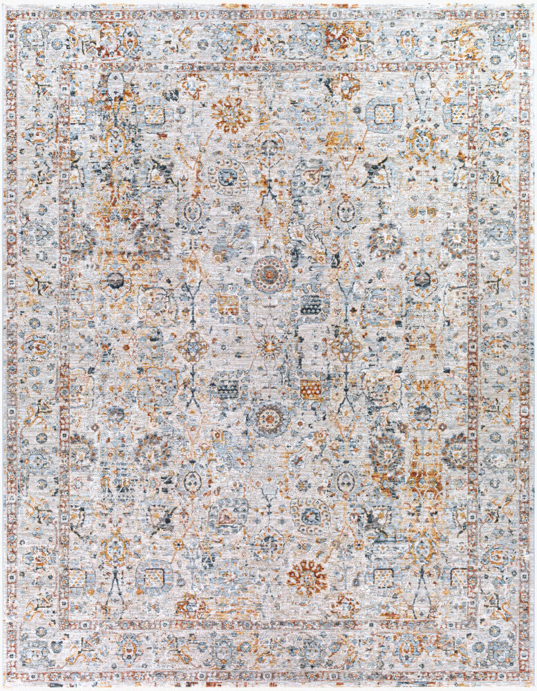Laila Cream/Teal Machine Woven Rug LAA-2317 - 2'7" x 10'