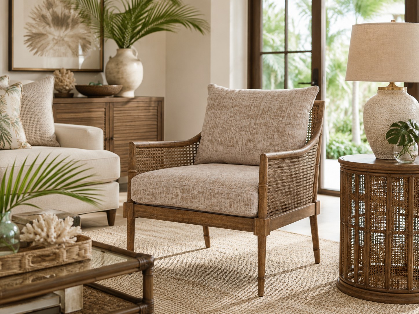 Largo Chair in Churchill Driftwood lifestyle image - Churchill Driftwood Coastal