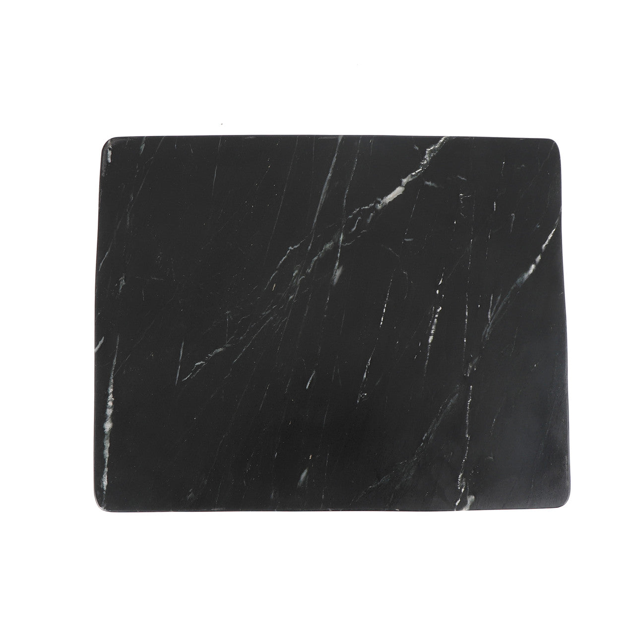 Marbelle - I-Beam Marble Side Table - Fantasy Black/Bronze Finish
