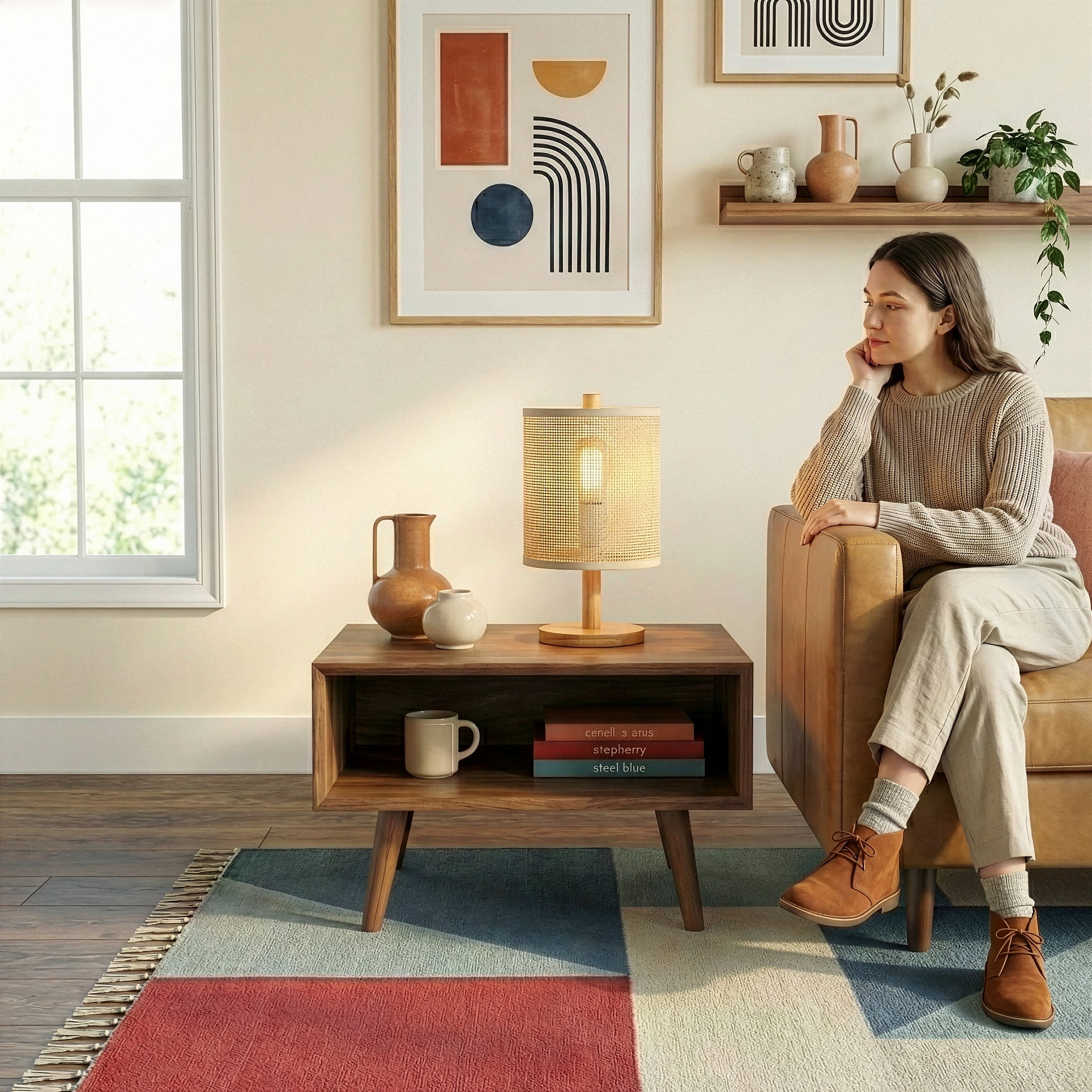Levio Table Lamp | Natural Oak and Handwoven Linen Shade