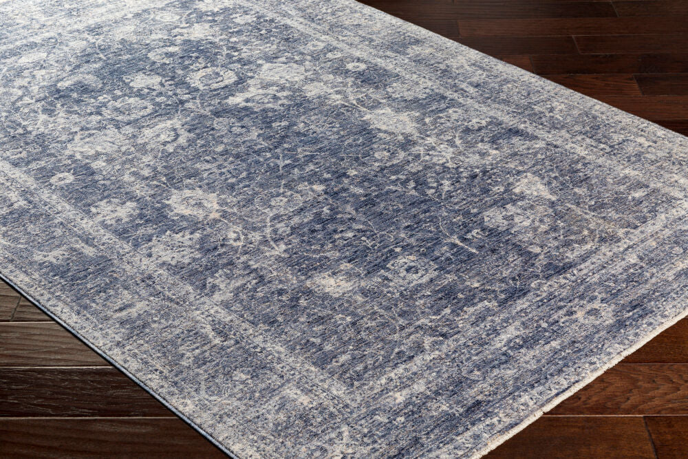 Lincoln Denim/White Machine Woven Rug LIC-2303 - corner