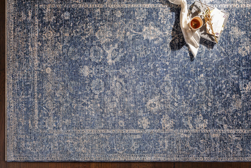 Lincoln Denim/White Machine Woven Rug LIC-2303 - styleshot