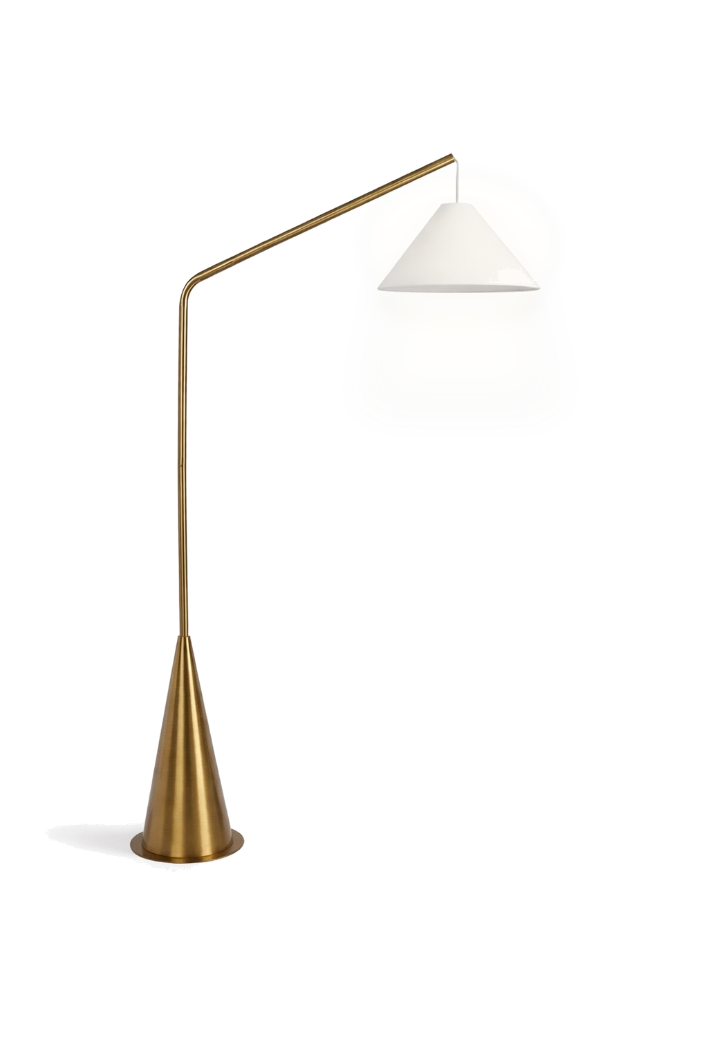 Lisbon Floor Lamp | Hanging White Shade and Coned Base