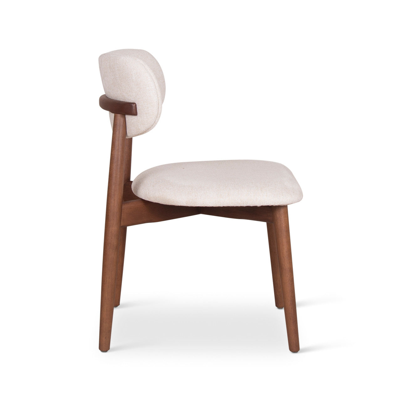 Modern Brazilian - Lucia Side Chair - Harvest Natural Upholstery - Nogal Frame