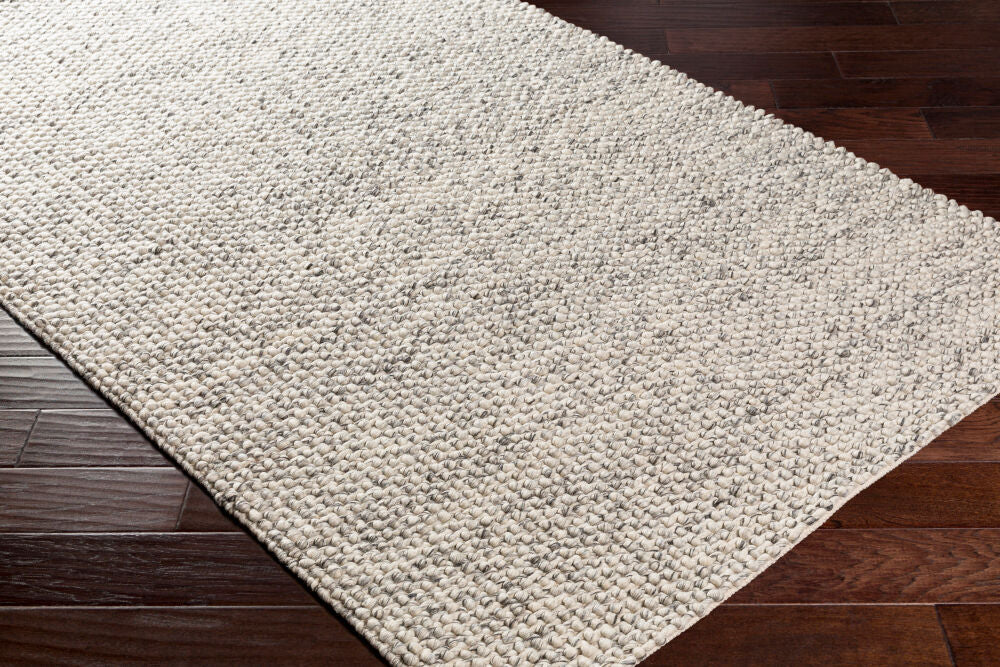 Lucerne Charcoal/Ivory Handmade Rug - corner