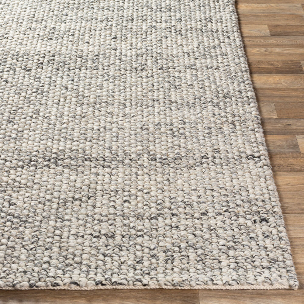 Lucerne Charcoal/Ivory Handmade Rug - front