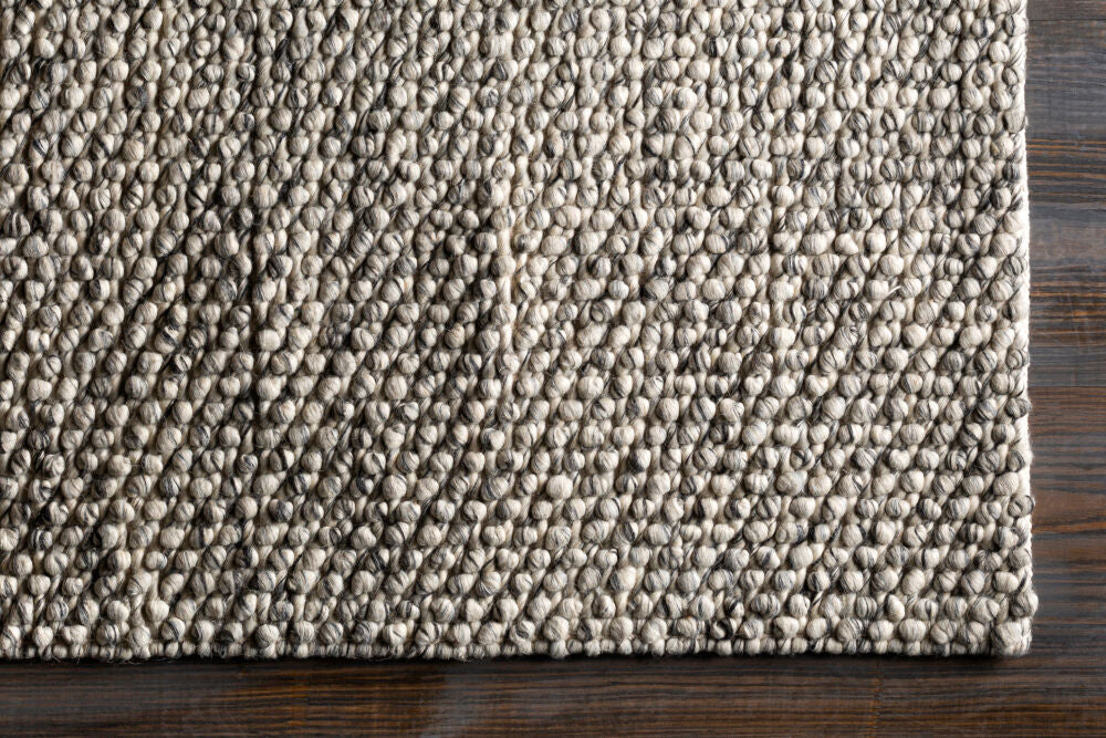 Lucerne Charcoal/Ivory Handmade Rug - overhead