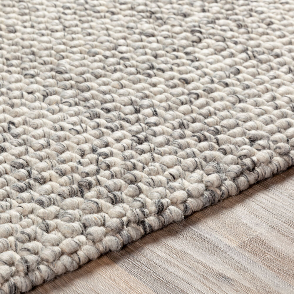 Lucerne Charcoal/Ivory Handmade Rug - texture