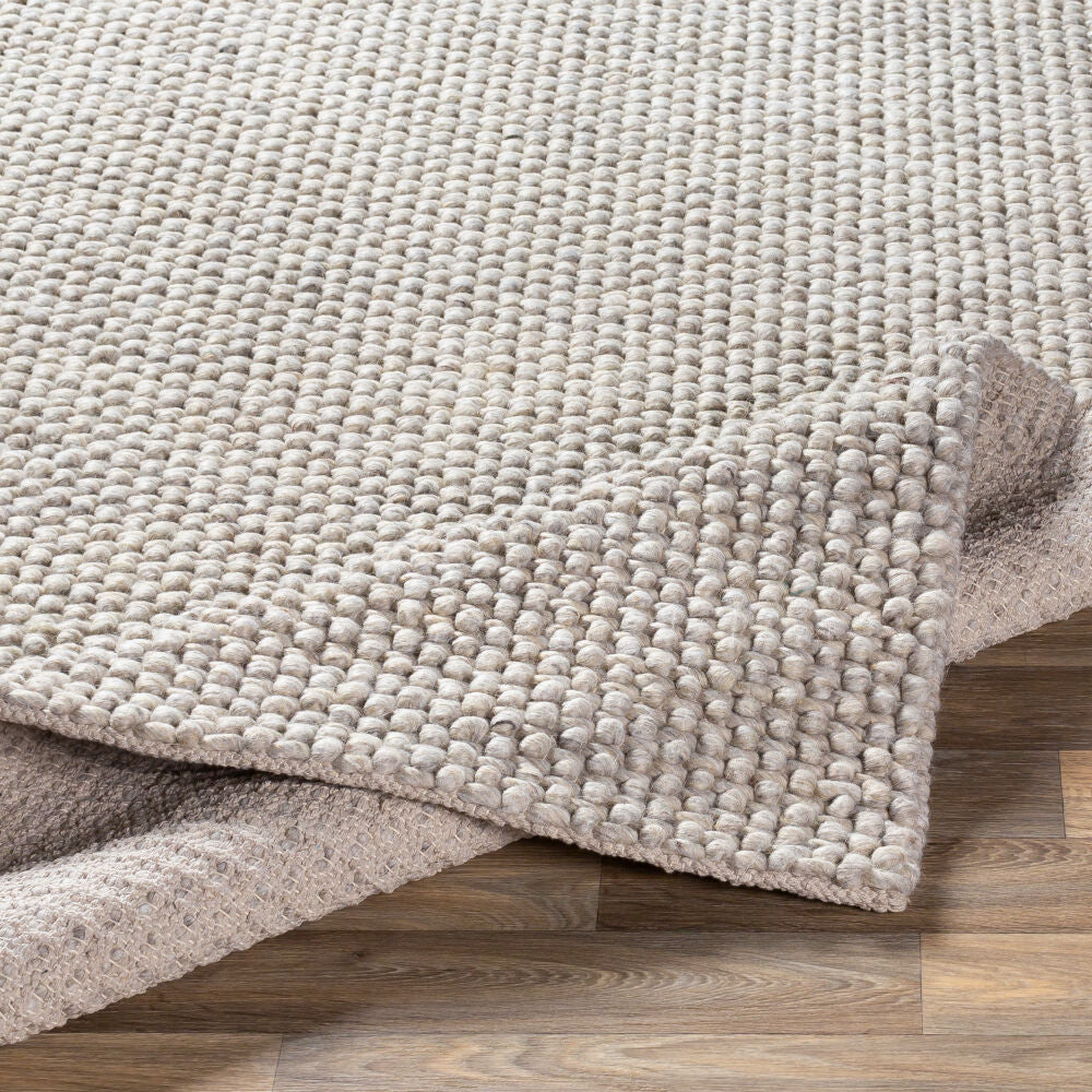 Lucerne Light Gray Handmade Rug - fold