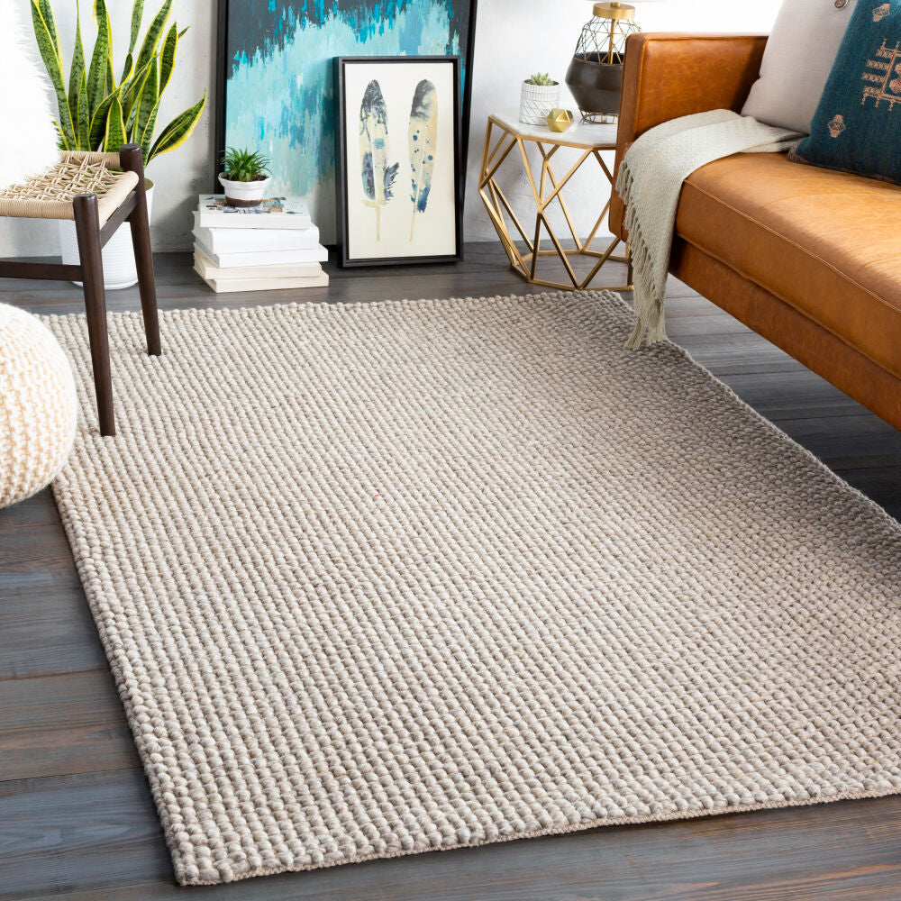 Lucerne Light Gray Handmade Rug - roomscene