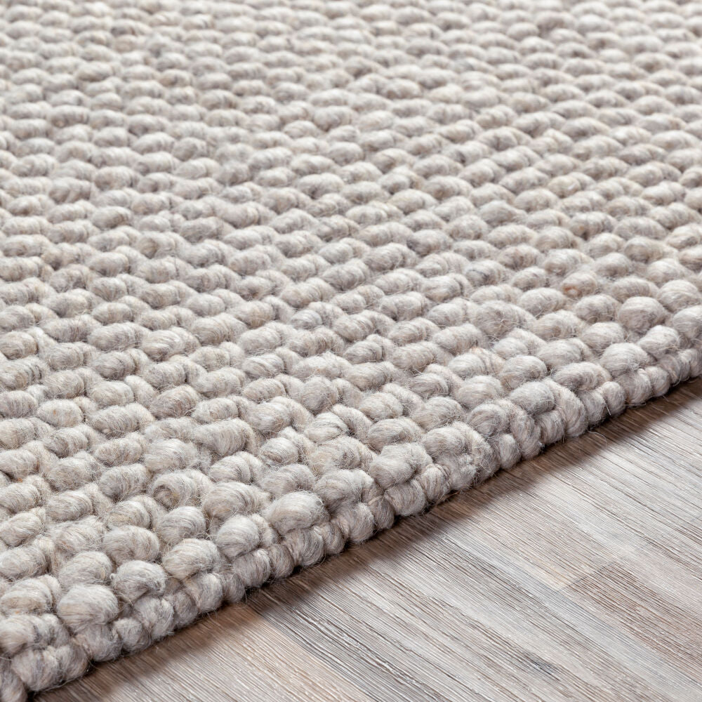 Lucerne Light Gray Handmade Rug - texture