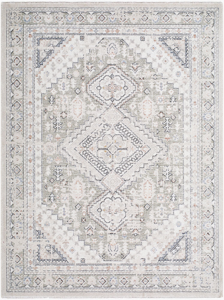 Lausanne Black/Olive Machine Woven Rug LNN-2301 - 5'3" x 7'