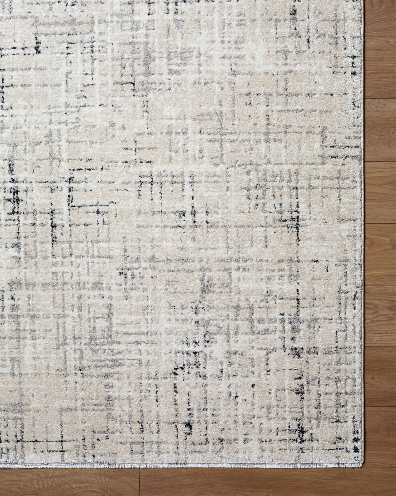 Lausanne Black/Light Brown Machine Woven Rug LNN-2303 - overhead