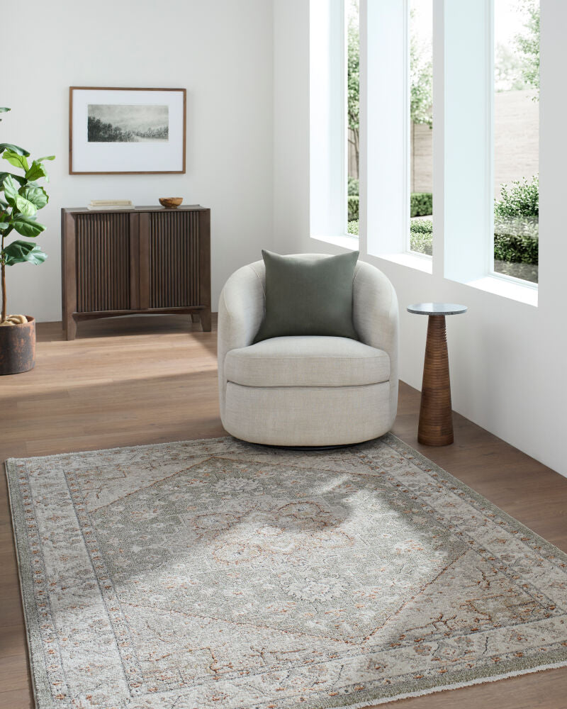 Lausanne Black/Olive Machine Woven Rug LNN-2309 - roomscene