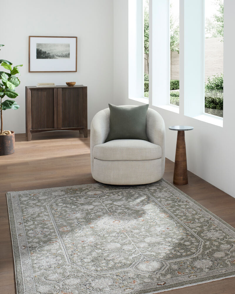 Lausanne Black/Olive Machine Woven Rug LNN-2311 - roomscene