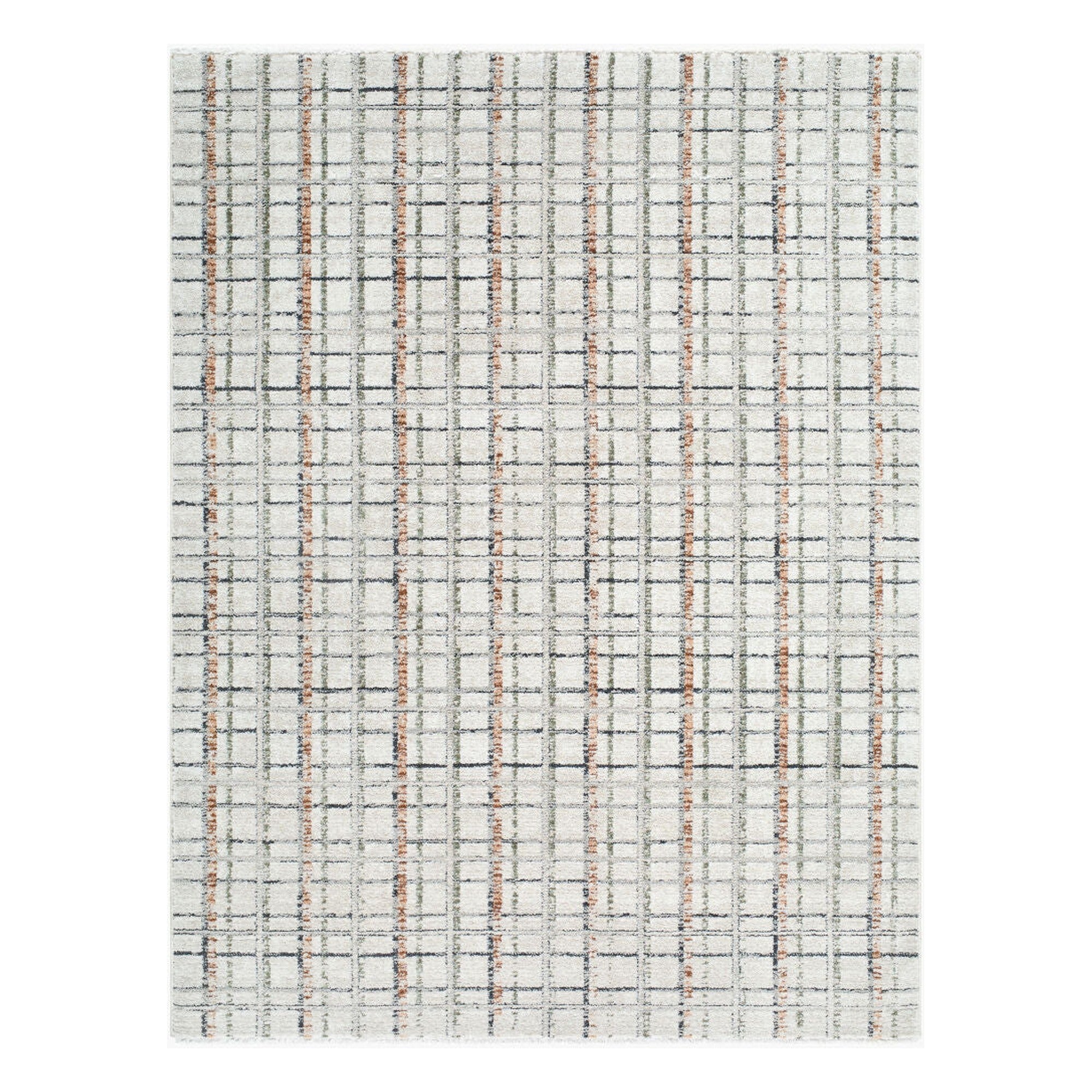 Lausanne Black/Olive Machine Woven Rug LNN-2314 - 5'3" x 7'
