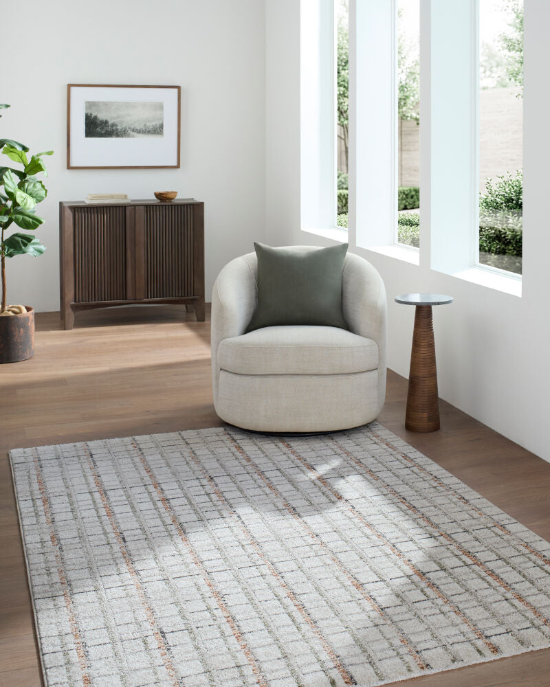 Lausanne Black/Olive Machine Woven Rug LNN-2314 - roomscene