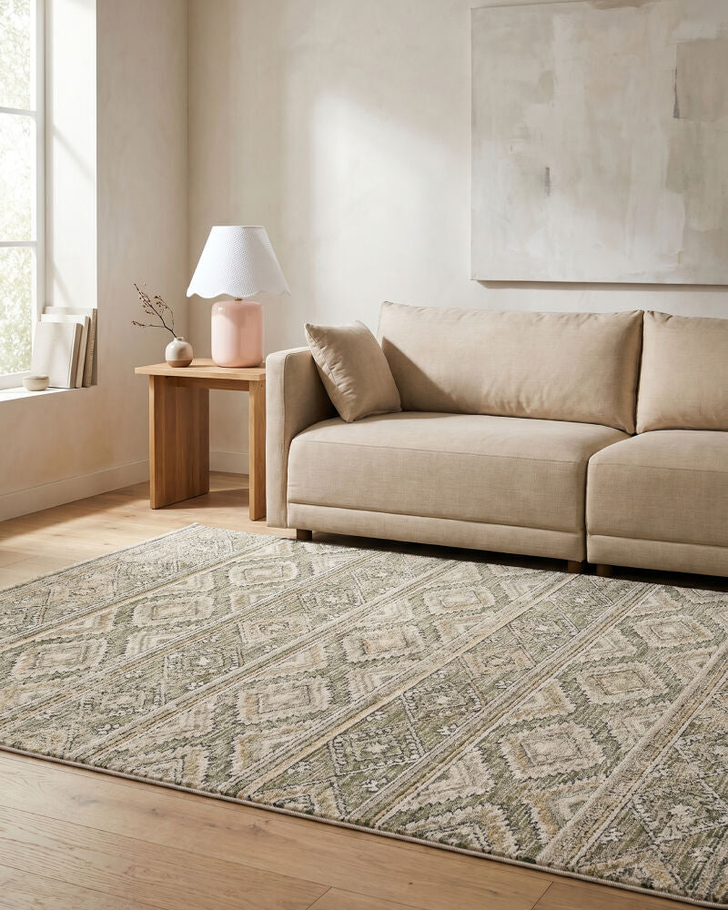 Lausanne Black/Olive Machine Woven Rug LNN-2315 - styleshot