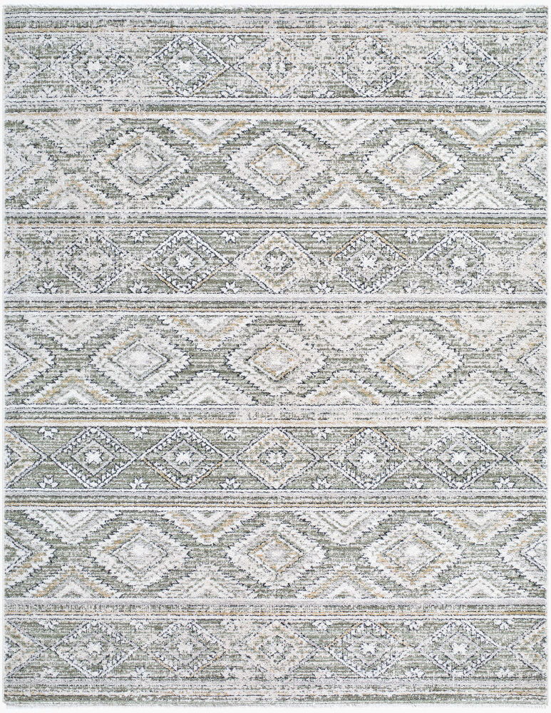 Lausanne Black/Olive Machine Woven Rug LNN-2315 - 5'3" x 7'