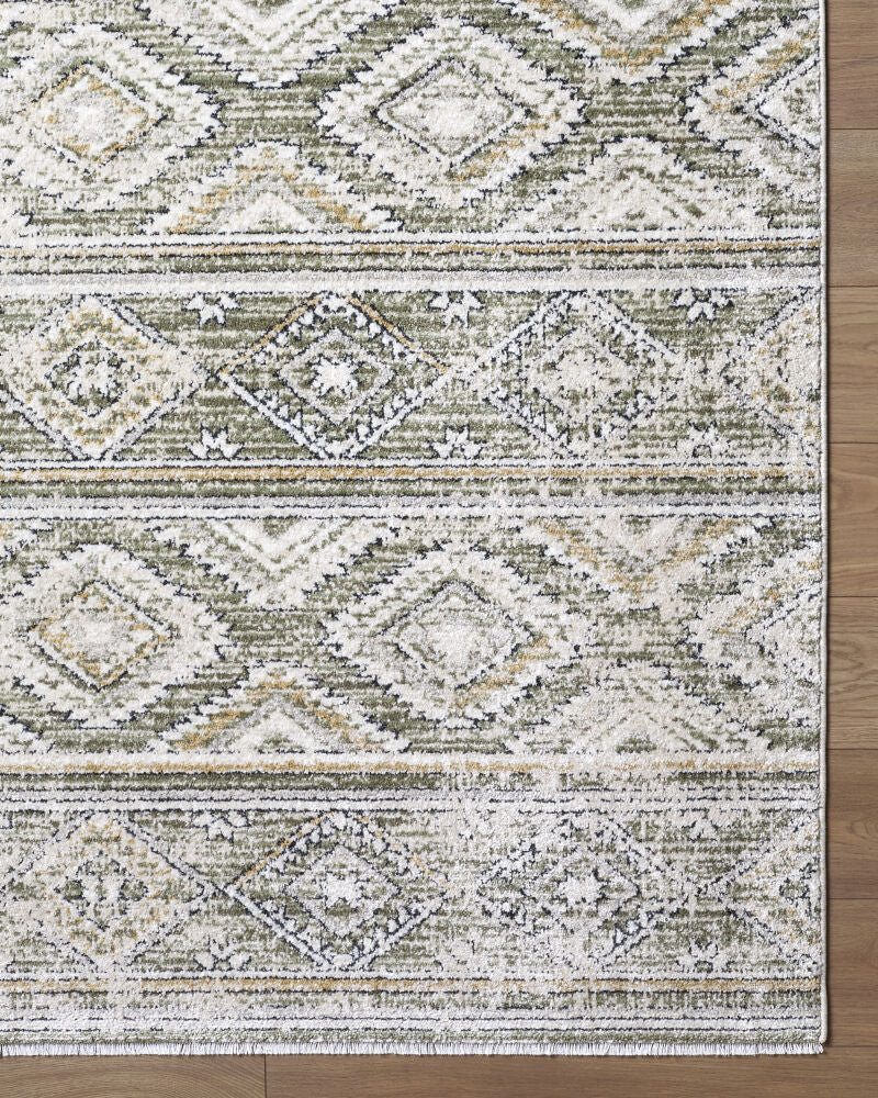 Lausanne Black/Olive Machine Woven Rug LNN-2315 - overhead