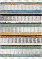 Lofty Black/Off-White Machine Woven Rug - 2' x 2'11"