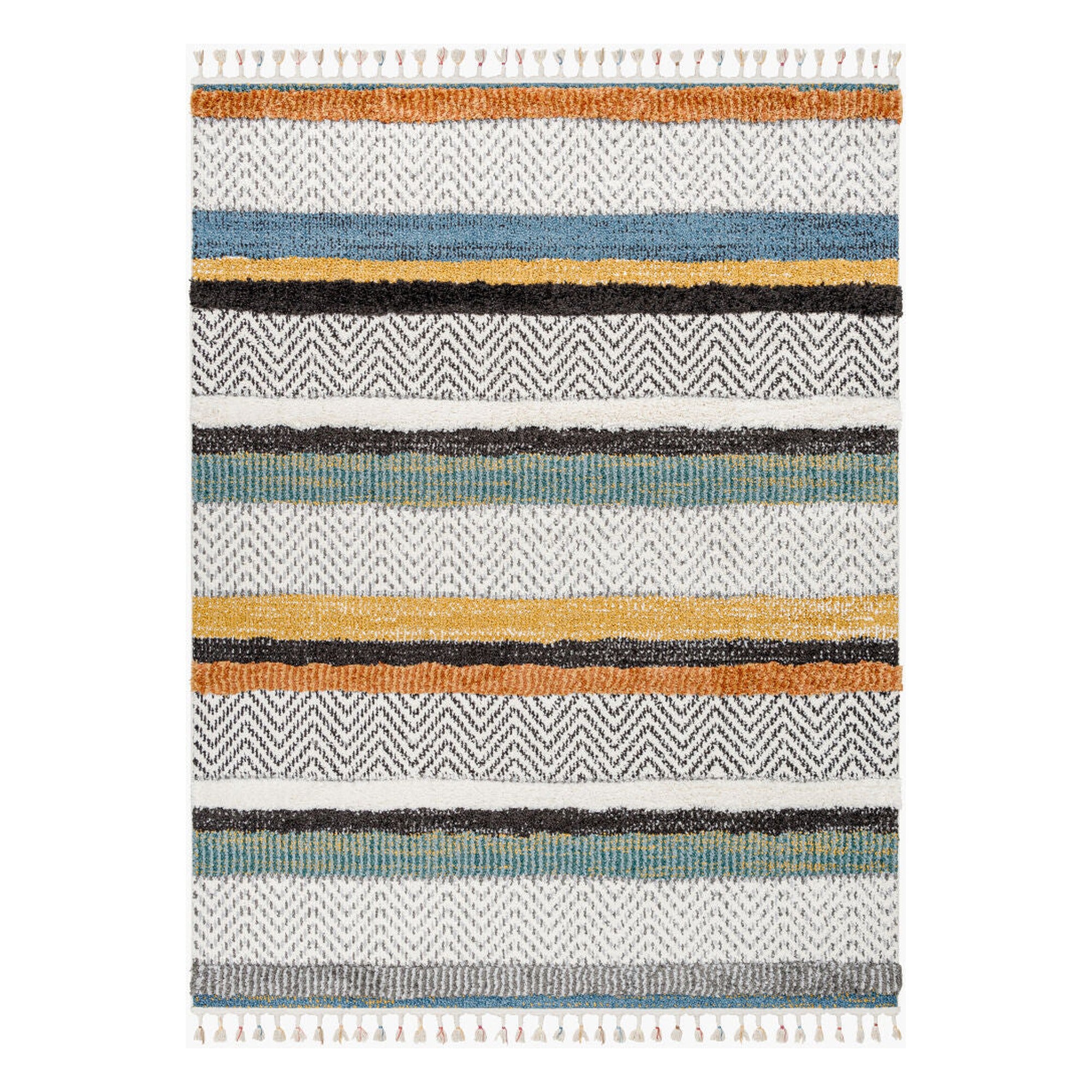 Lofty Black/Off-White Machine Woven Rug - 2' x 2'11"