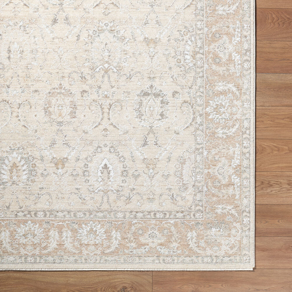 Lotus Cream/Tan Machine Woven Rug LOT-2307 - overhead