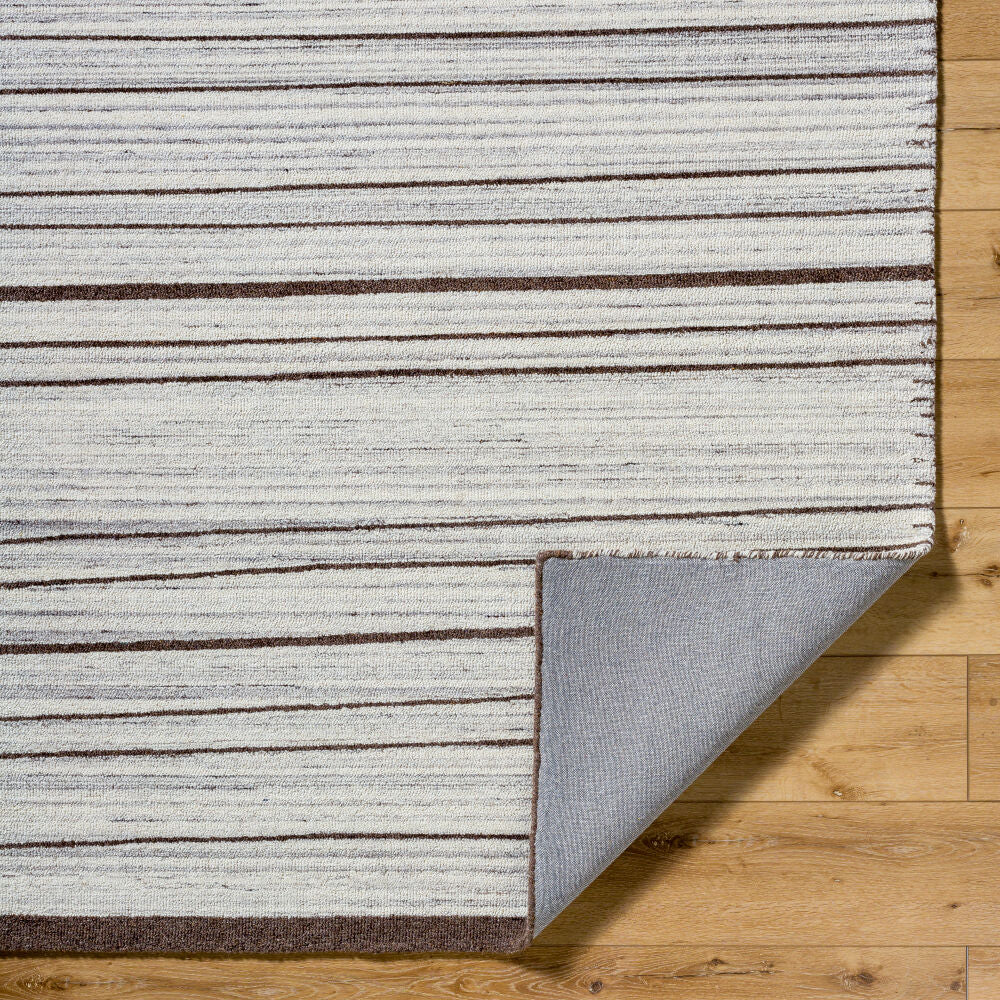 La Puna Dark Brown/White Handmade Rug - fold