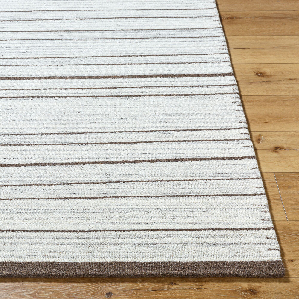 La Puna Dark Brown/White Handmade Rug - front