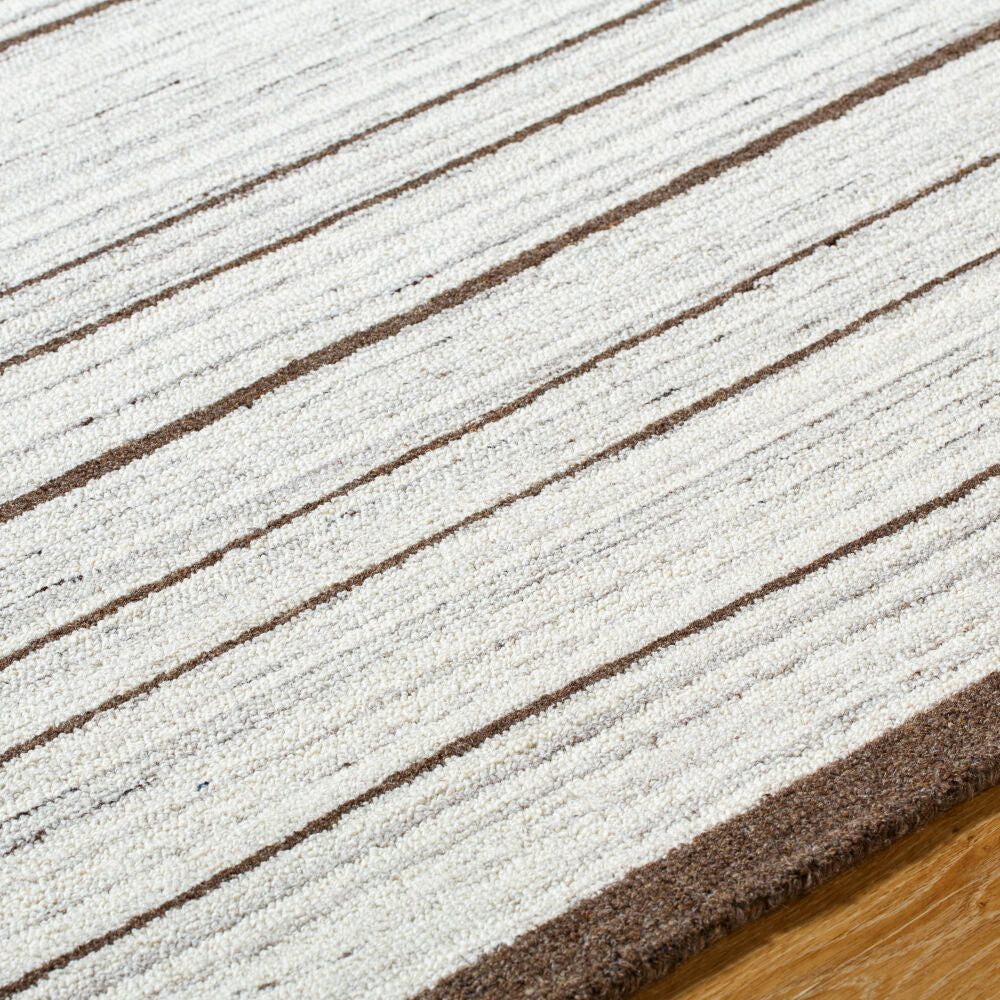 La Puna Dark Brown/White Handmade Rug - texture