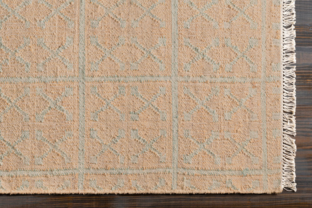Laural Cream/Tan Handmade Rug LRL-6014 - overhead
