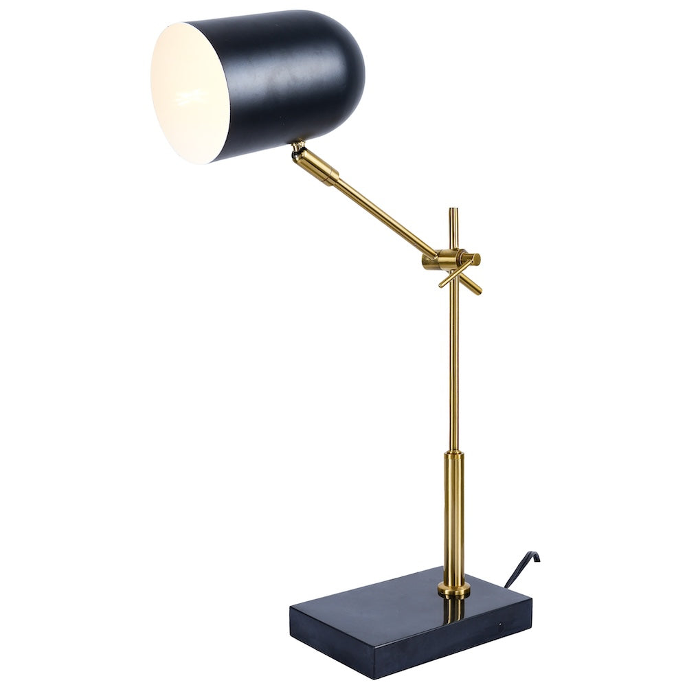 Lumora Table Lamp | Adjustable Black and Gold Desk Lighting