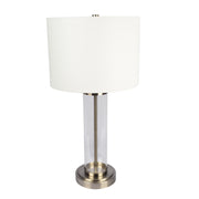 Luna Table Lamp | Brushed Nickel and Clear Glass Body