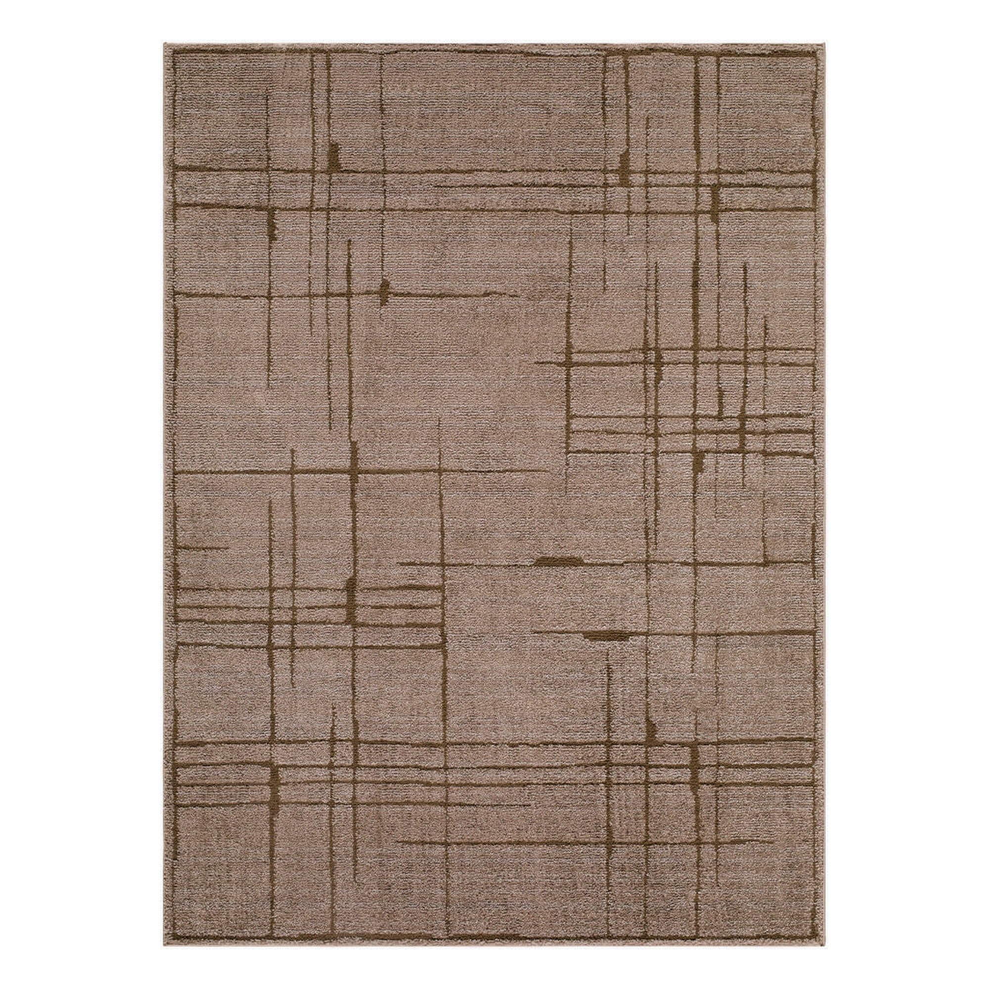 La Luna Dark Brown/Taupe Machine Woven Rug LUU-2305 - 5'3" x 7'