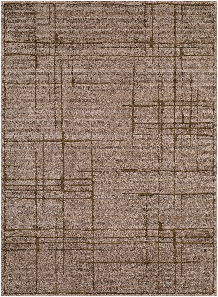 La Luna Dark Brown/Taupe Machine Woven Rug LUU-2305 - 5'3" x 7'