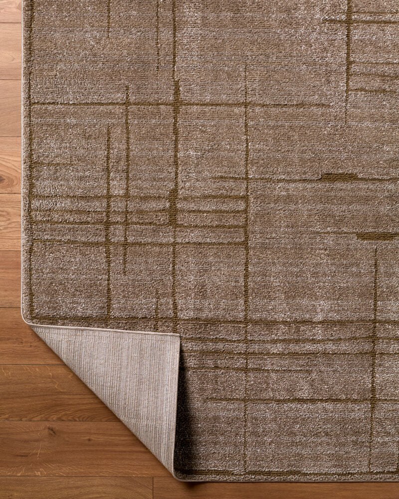 La Luna Dark Brown/Taupe Machine Woven Rug LUU-2305 - fold