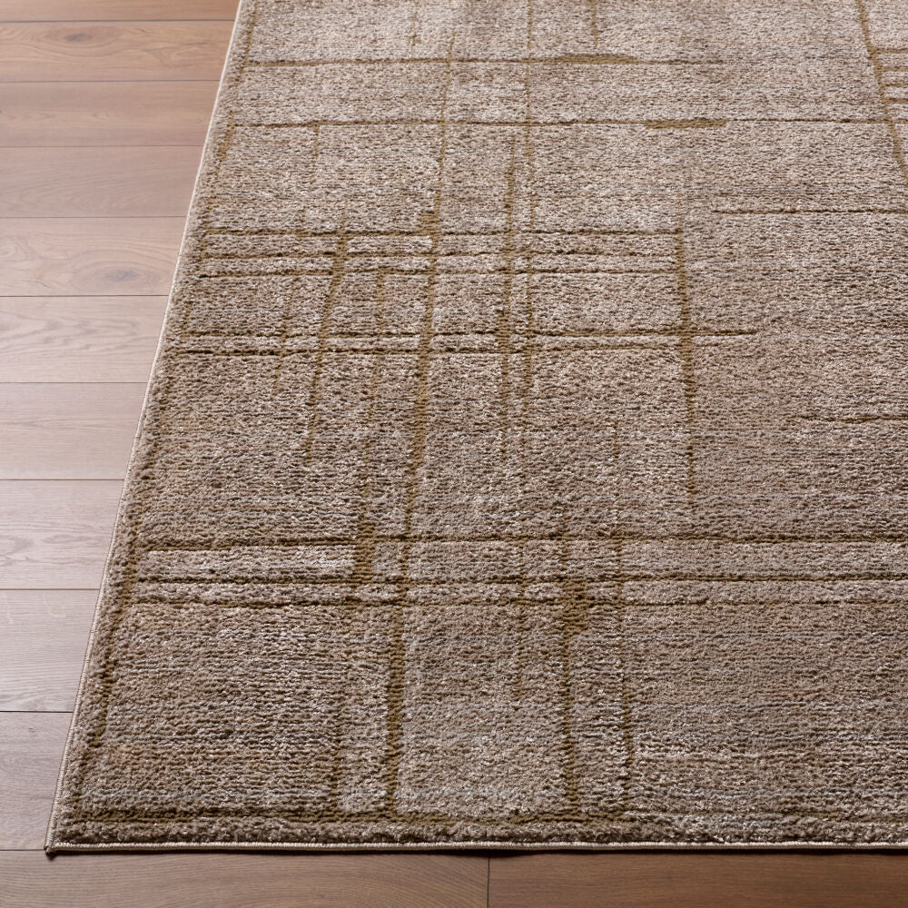 La Luna Dark Brown/Taupe Machine Woven Rug LUU-2305 - front