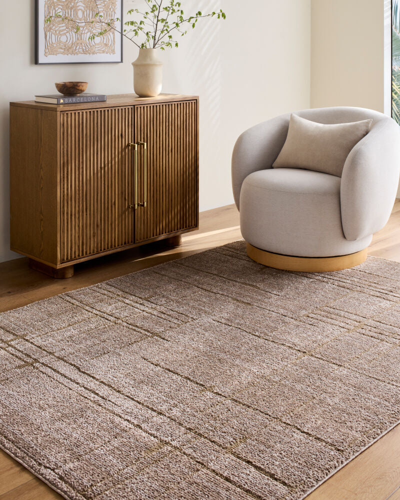 La Luna Dark Brown/Taupe Machine Woven Rug LUU-2305 - styleshot